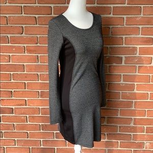 Black and gray fitted dress